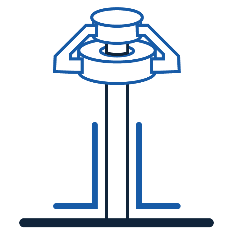 icon showing a bottom mounted magnetic agitator