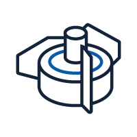 An Icon showing a magnetic mixer