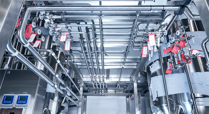 Piping under platform